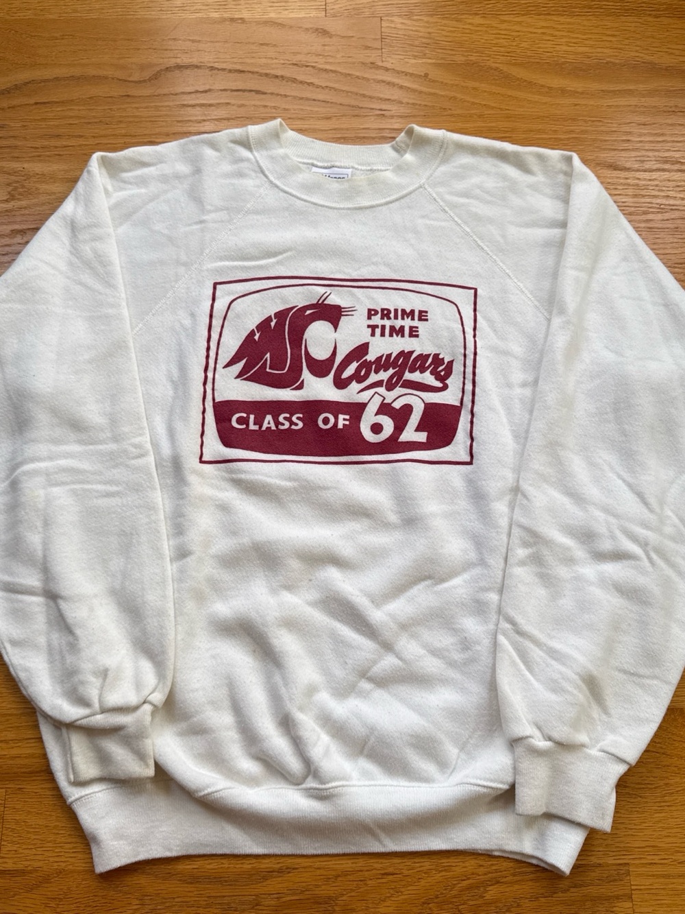 Vintage WSU class Sweatshirt Burgundy 'Prime Time Cougars' Graphic